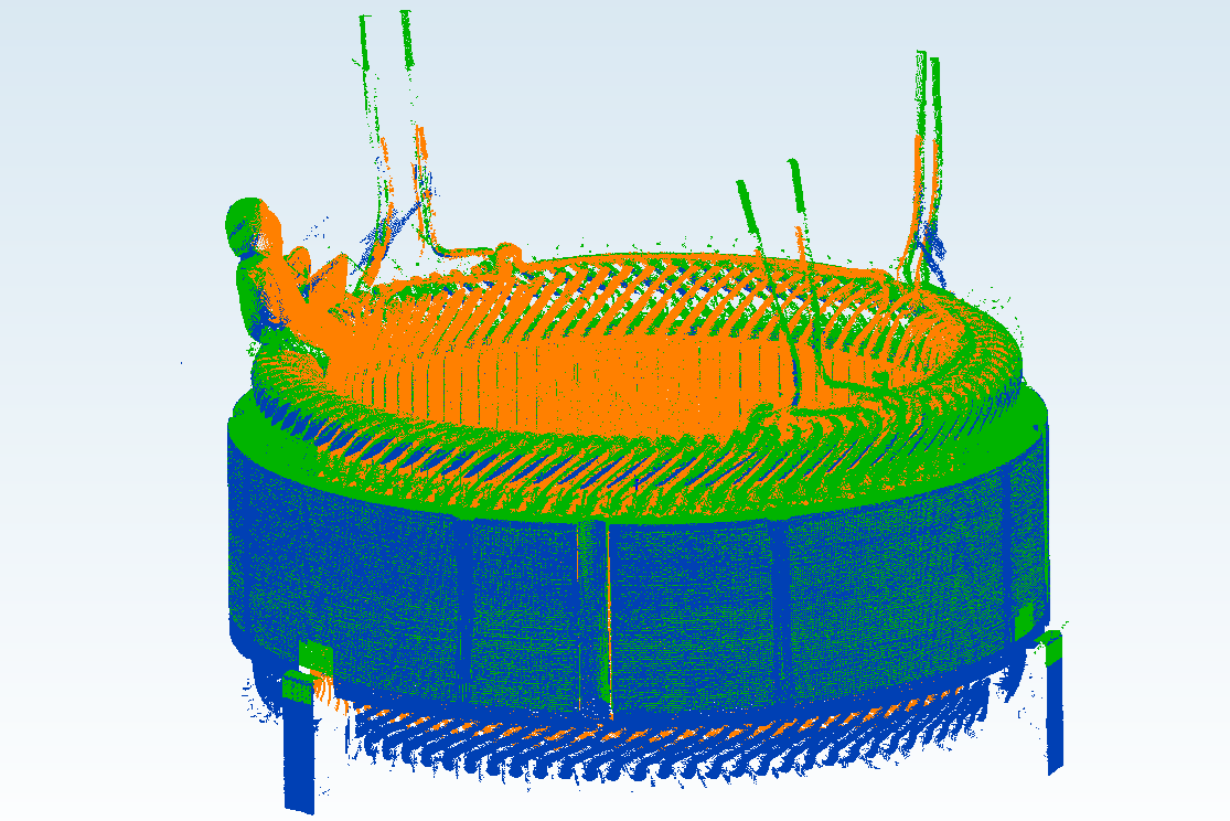 Dense 3D point cloud of hairpin stator.