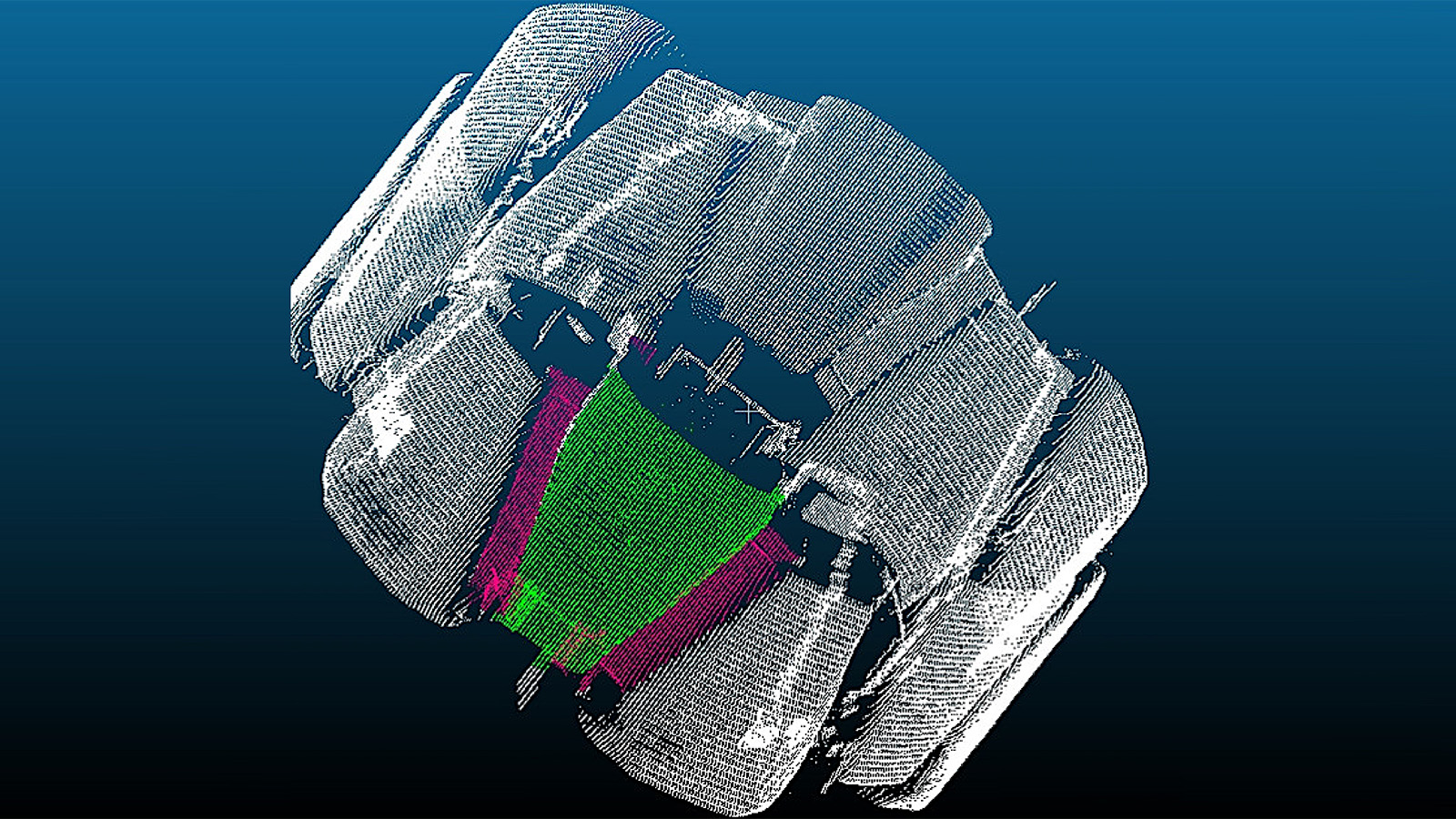 Nuage de points 3D du rotor d'un véhicule électrique.